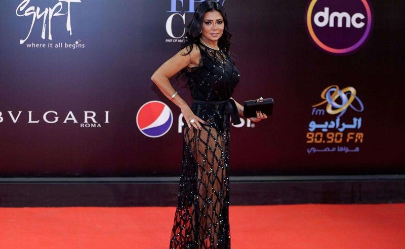 Rania Youssef black dress