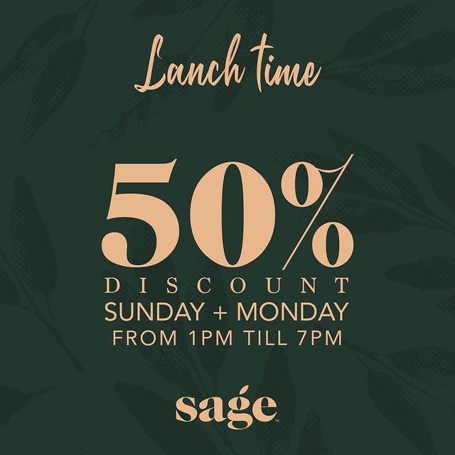 50% Discount Lunch Time